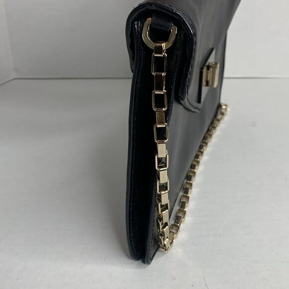 Kate Spade Moonlit Soirée black leather chain strap envelope shoulder bag - Picture 6 of 12